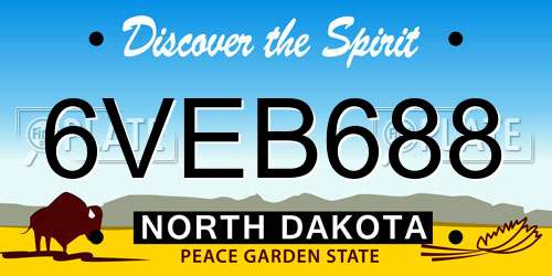 6VEB688 North Dakota License Plate