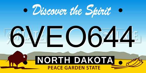 6VEO644 North Dakota License Plate