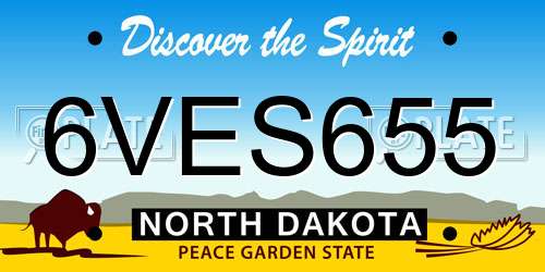 6VES655 North Dakota License Plate