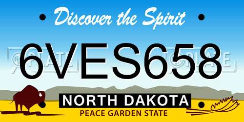6VES658 North Dakota License Plate