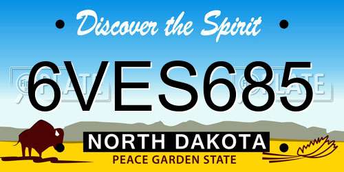 6VES685 North Dakota License Plate