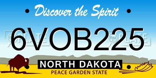 6VOB225 North Dakota License Plate