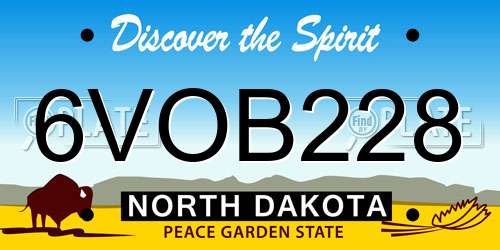 6VOB228 North Dakota License Plate