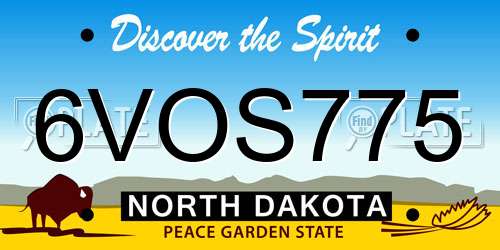 6VOS775 North Dakota License Plate