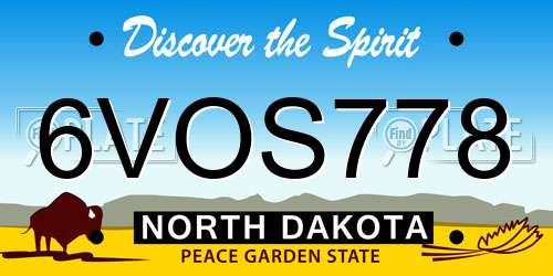 6VOS778 North Dakota License Plate