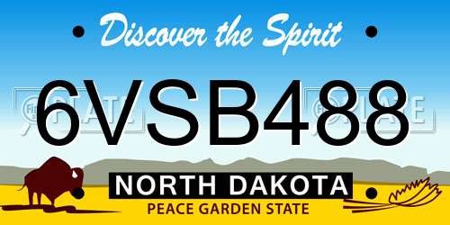 6VSB488 North Dakota License Plate