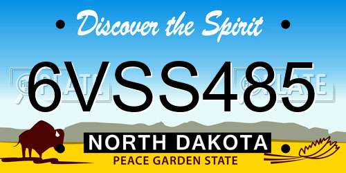 6VSS485 North Dakota License Plate