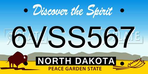 6VSS567 North Dakota License Plate