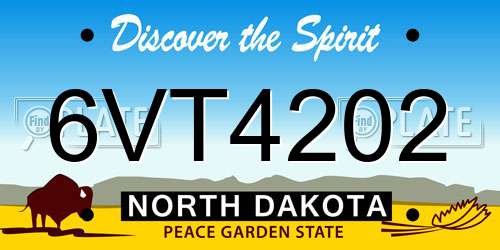 6VT4202 North Dakota License Plate