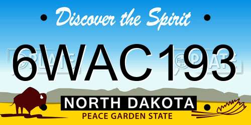 6WAC193 North Dakota License Plate