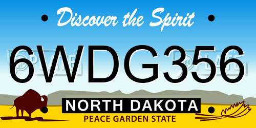 6WDG356 North Dakota License Plate