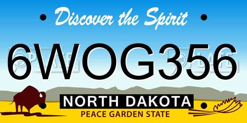 6WOG356 North Dakota License Plate