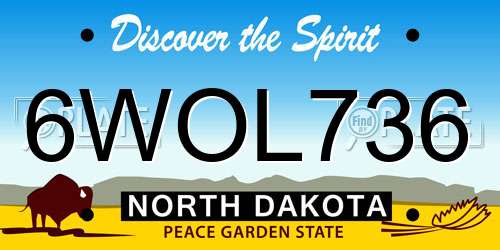 6WOL736 North Dakota License Plate