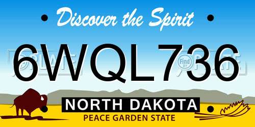 6WQL736 North Dakota License Plate