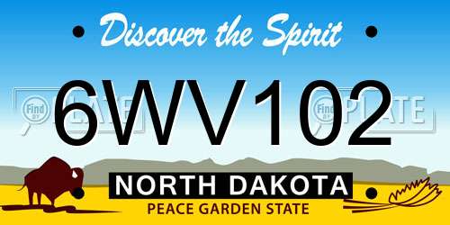 6WV102 North Dakota License Plate