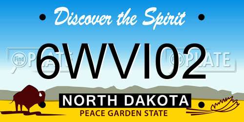 6WVI02 North Dakota License Plate