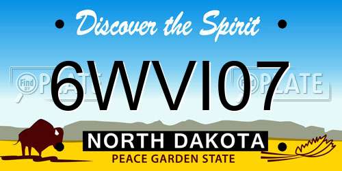 6WVI07 North Dakota License Plate
