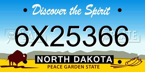 6X25366 North Dakota License Plate
