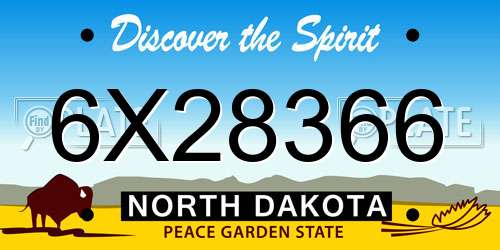 6X28366 North Dakota License Plate