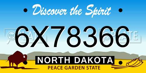 6X78366 North Dakota License Plate