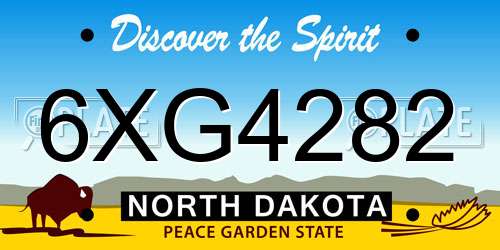 6XG4282 North Dakota License Plate