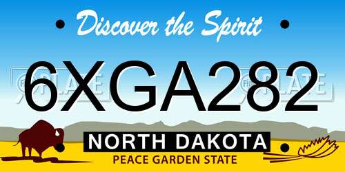 6XGA282 North Dakota License Plate