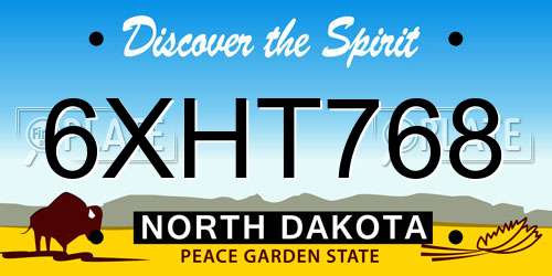 6XHT768 North Dakota License Plate