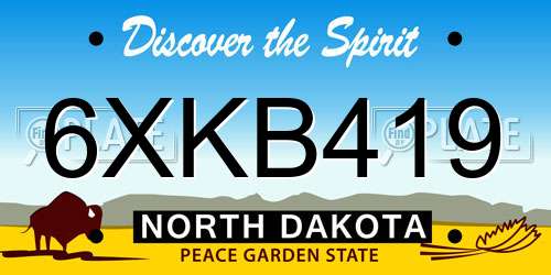 6XKB419 North Dakota License Plate