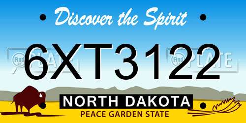 6XT3122 North Dakota License Plate