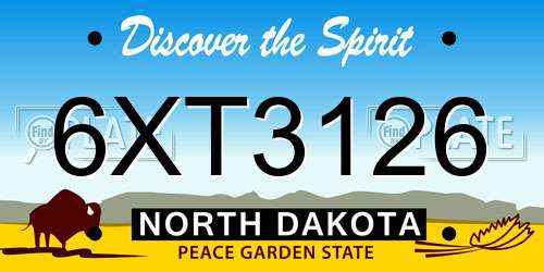 6XT3126 North Dakota License Plate