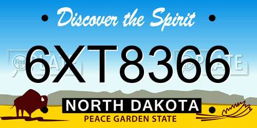 6XT8366 North Dakota License Plate