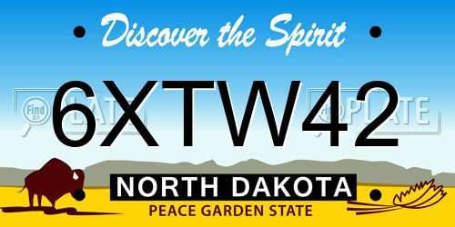 6XTW42 North Dakota License Plate