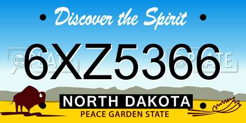 6XZ5366 North Dakota License Plate