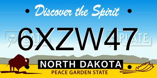 6XZW47 North Dakota License Plate