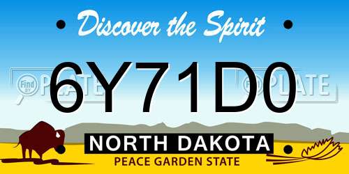 6Y71D0 North Dakota License Plate
