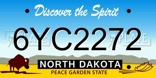 6YC2272 North Dakota License Plate