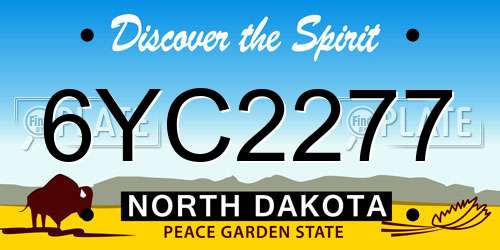 6YC2277 North Dakota License Plate