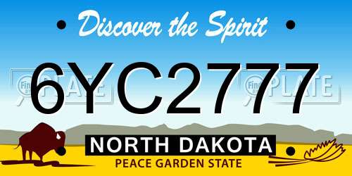 6YC2777 North Dakota License Plate