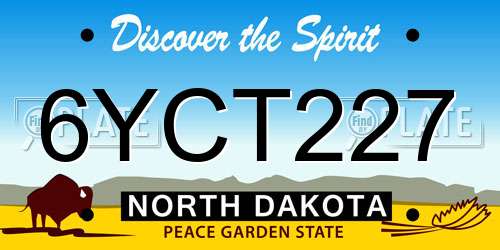 6YCT227 North Dakota License Plate