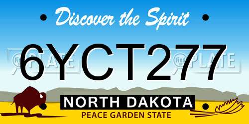 6YCT277 North Dakota License Plate