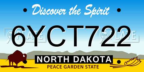 6YCT722 North Dakota License Plate