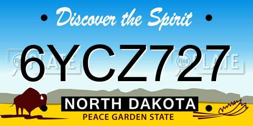 6YCZ727 North Dakota License Plate