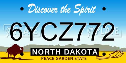 6YCZ772 North Dakota License Plate
