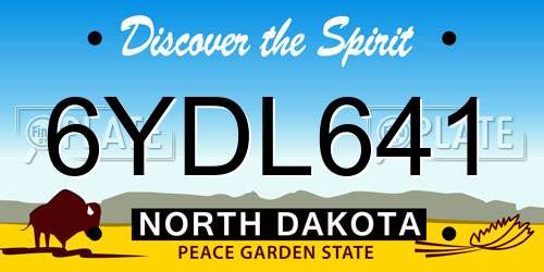 6YDL641 North Dakota License Plate