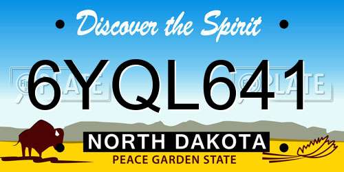 6YQL641 North Dakota License Plate