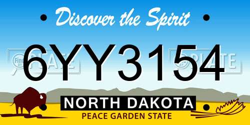 6YY3154 North Dakota License Plate