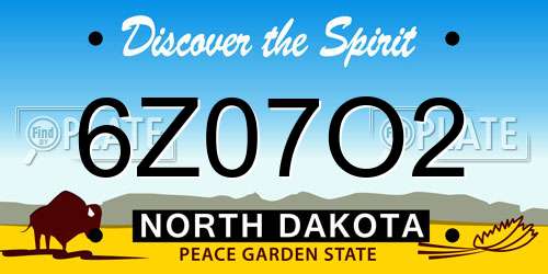 6Z07O2 North Dakota License Plate