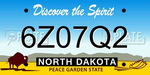 6Z07Q2 North Dakota License Plate