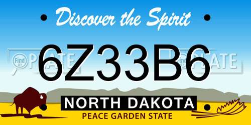 6Z33B6 North Dakota License Plate