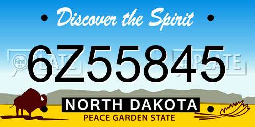 6Z55845 North Dakota License Plate
